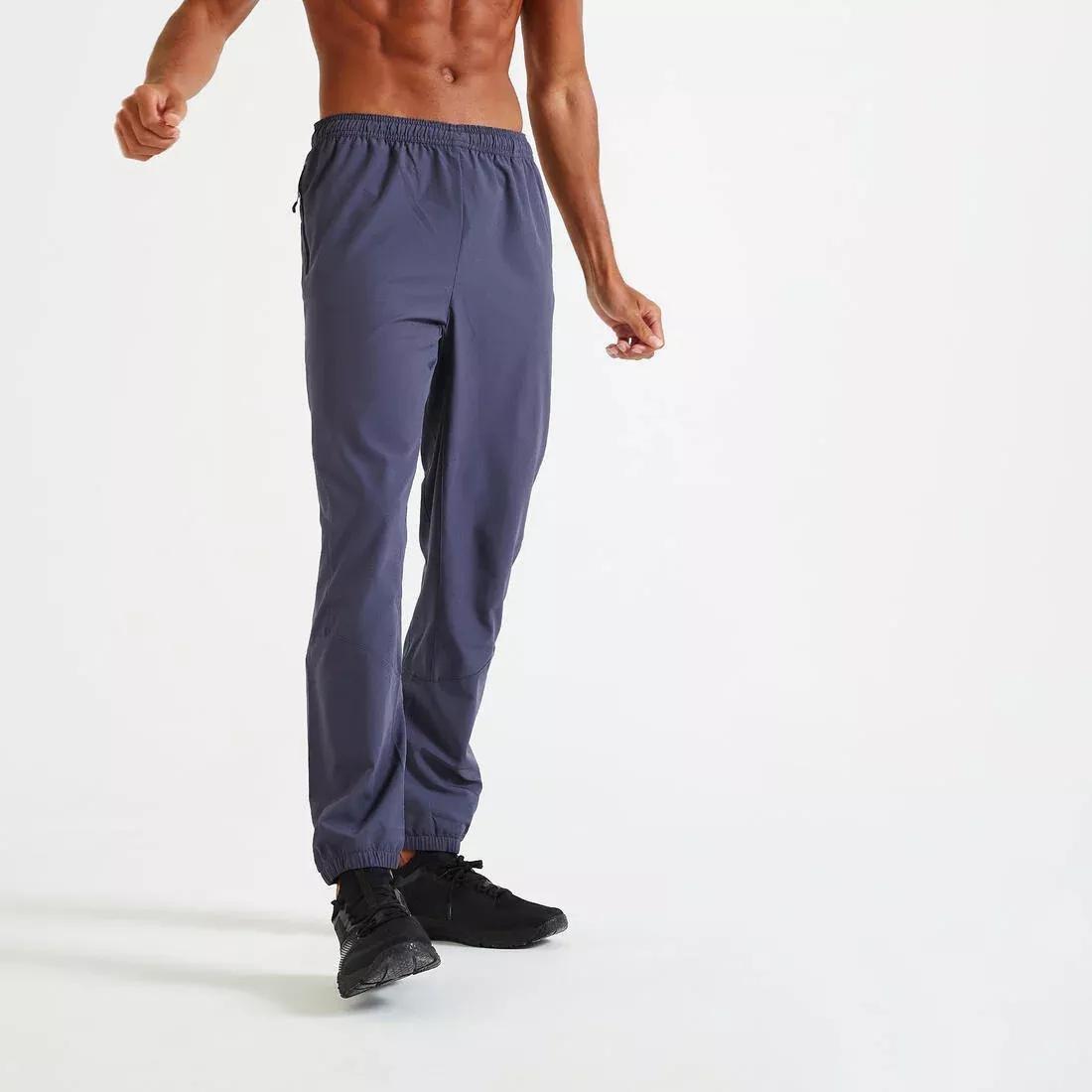 Mens Breathable Fitness Collection Bottoms, Grey, No Color, large image number 4