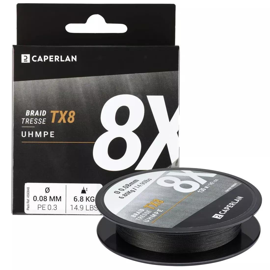Lure Fishing Braided Line - TX4 TX8 130M, Grey, No Color, medium