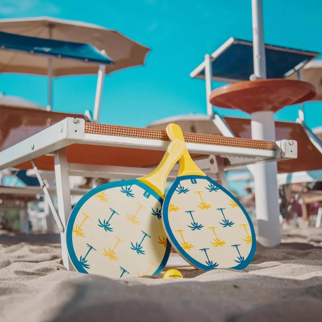 Beach Tennis Racket Set - Woody Racket, Yellow, No Color, large image number 4