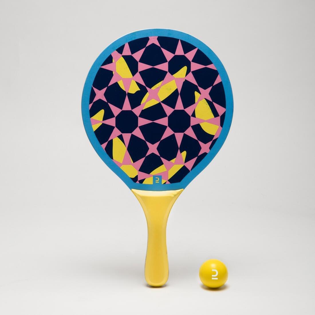 Beach Tennis Racket Set Woody Racket, Navy, No Color, large image number 3