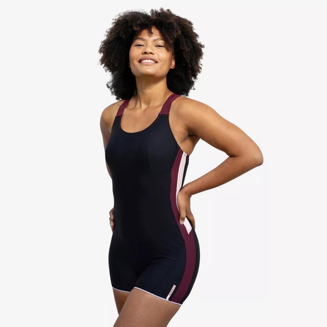 Women 1-Piece Aquafit Shorty Swimsuit - Sofi, Black, , large image number 0