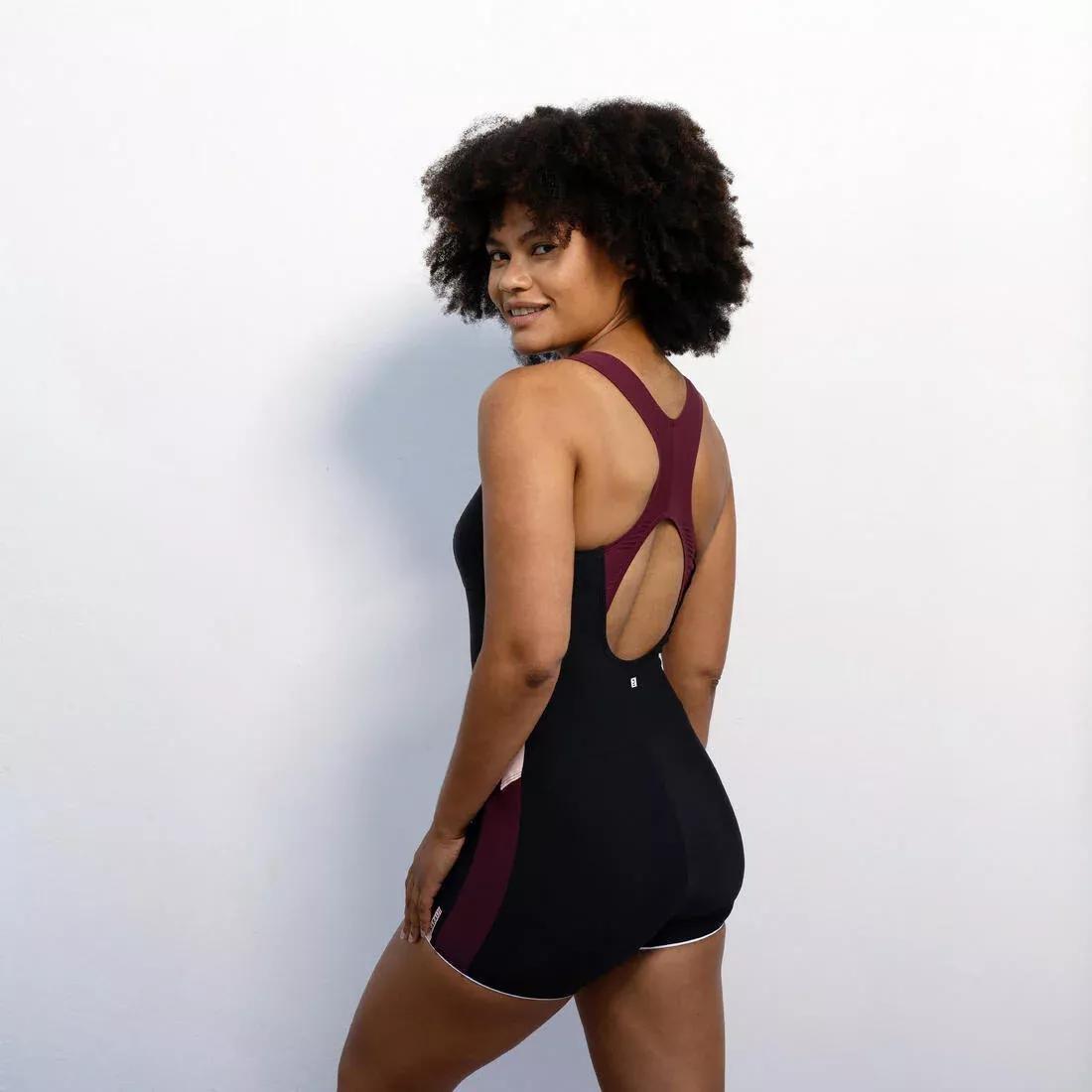 Women 1-Piece Aquafit Shorty Swimsuit - Sofi, Black, , large image number 1