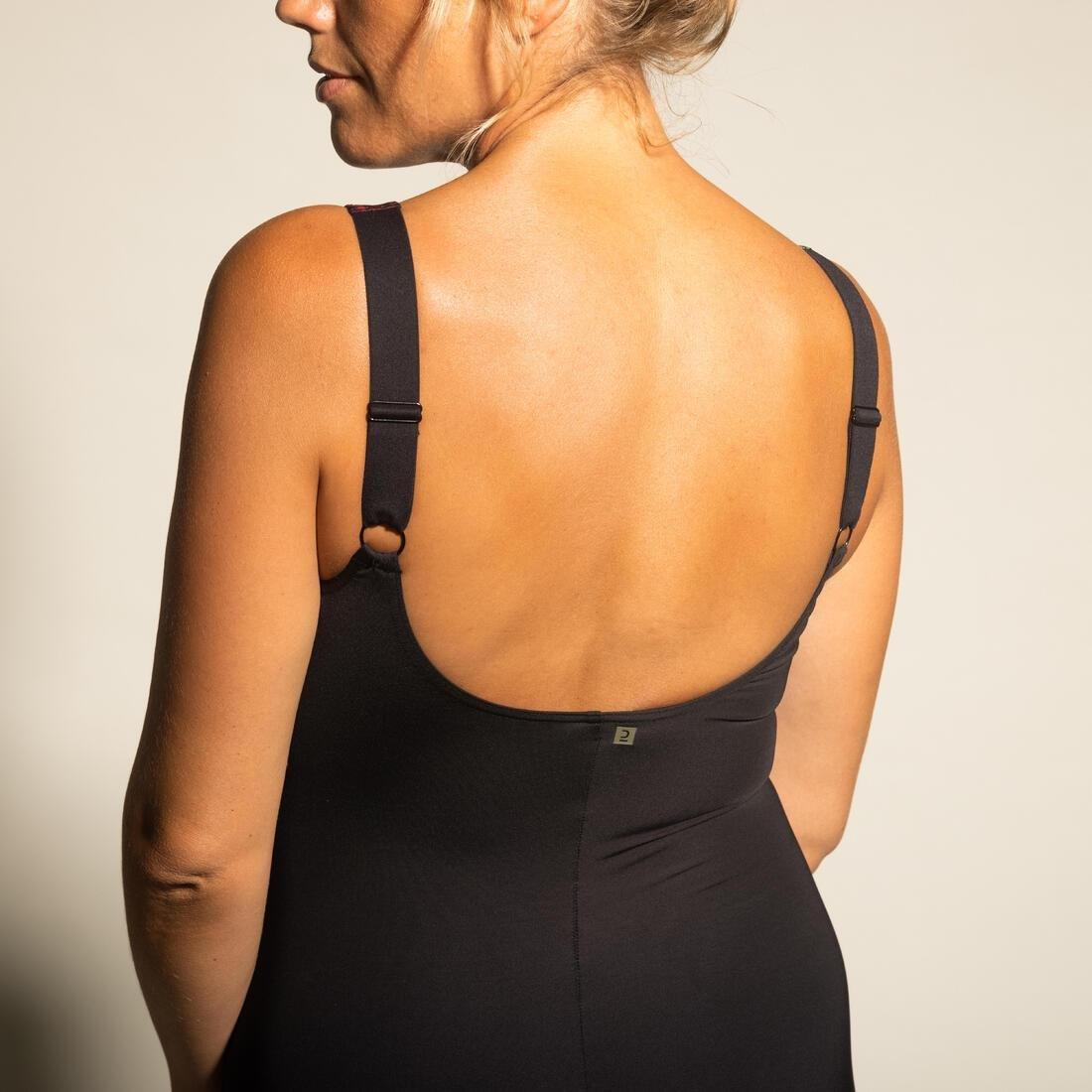 Womens Aquafitness One-Piece Swimsuit, Khaki, No Color, large image number 6