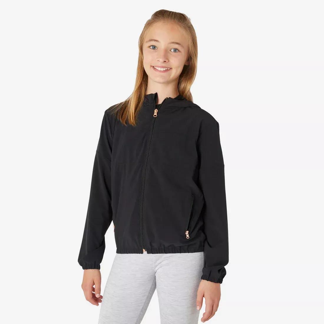 Girls Multisport Lightweight Breathable Jacket, Black, No Color, large image number 0