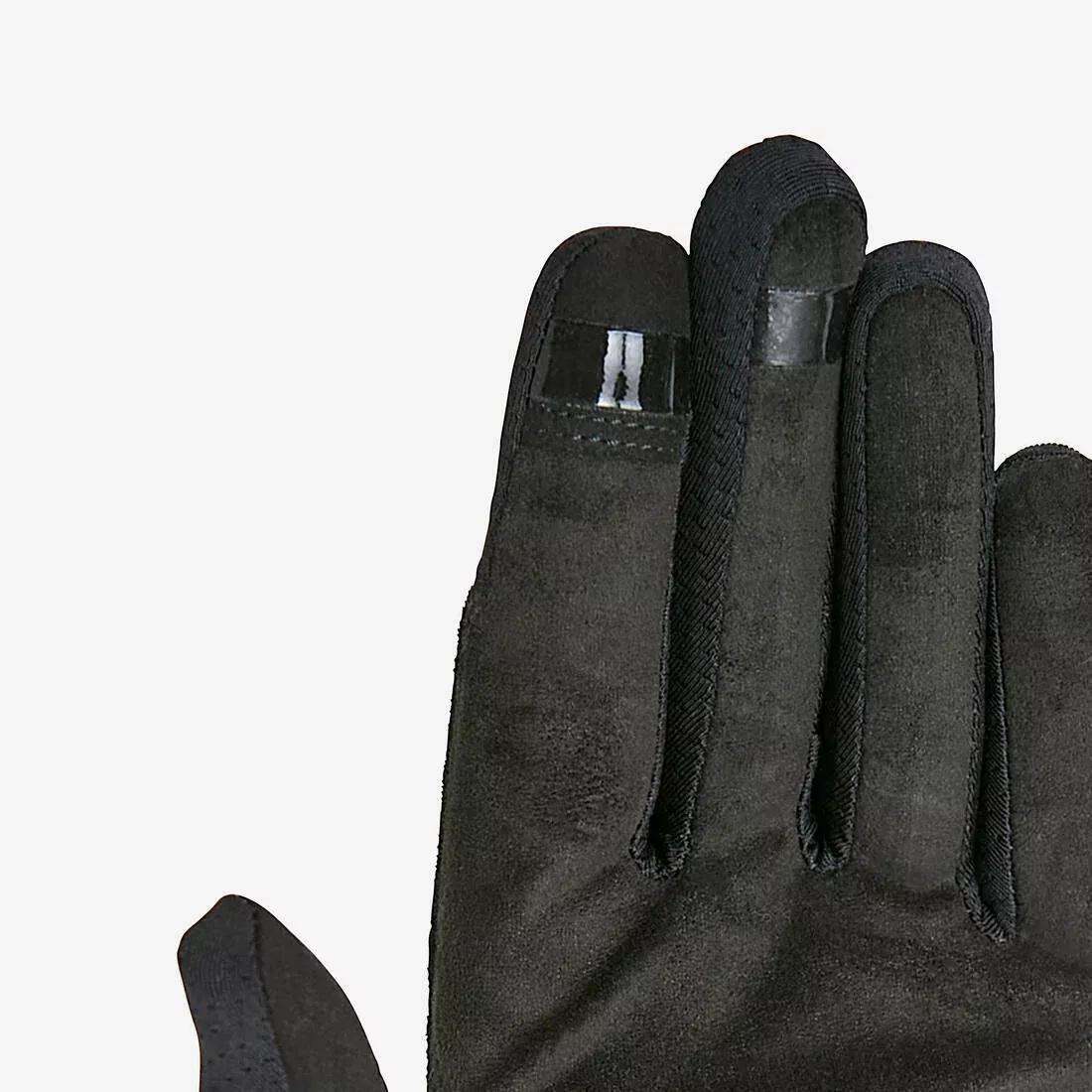 100 Breathable Mountain Bike Gloves, Black, No Color, medium