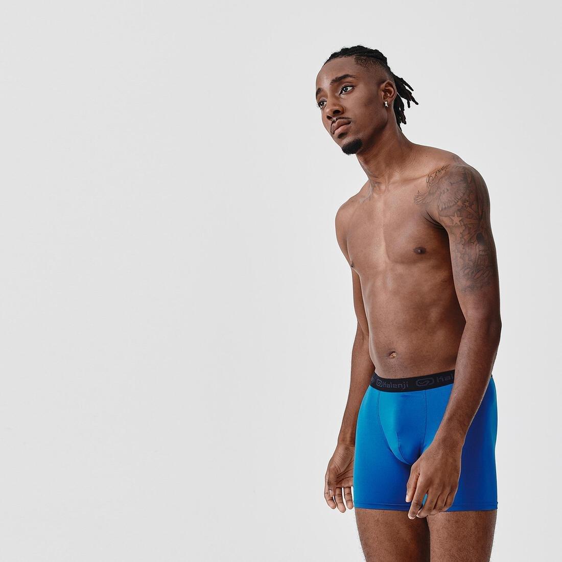 Mens Breathable Running Boxers, Blue, No Color, large image number 2