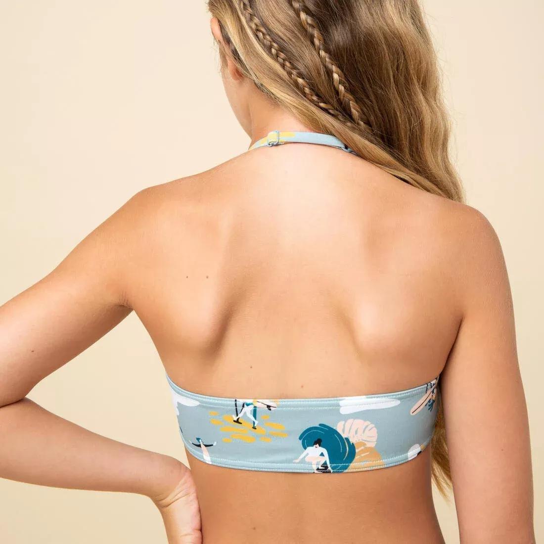 LIGHT KHAKI GIRL'S BANDEAU SWIMSUIT TOP 100, 5401_000, large image number 2