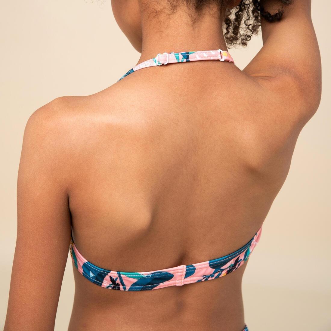 Kids Girls Halter Neck Swimsuit - 100 Coco, Pink, No Color, large image number 7