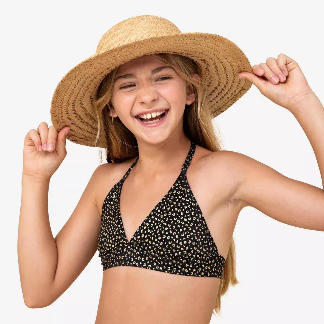 Kids Girls Halter Neck Swimsuit - 100, Black, No Color, large image number 0