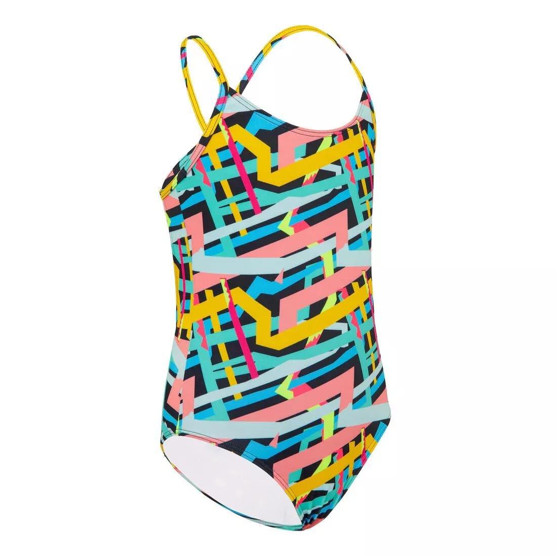 Kids Girls One-Piece Swimsuit - 100, Black, No Color, large image number 9