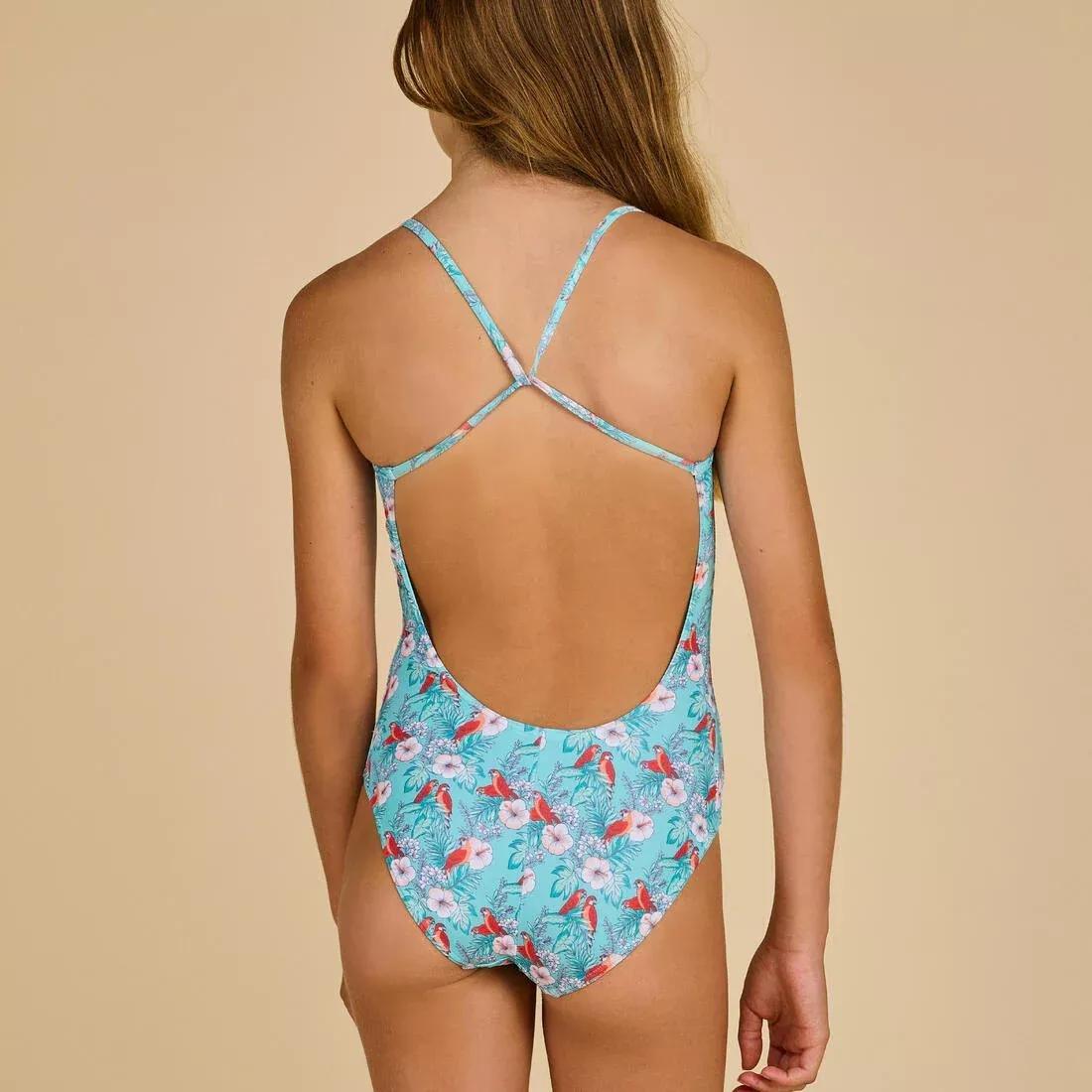 Kids Girls One-Piece Swimsuit - 100, Pink, No Color, large image number 4