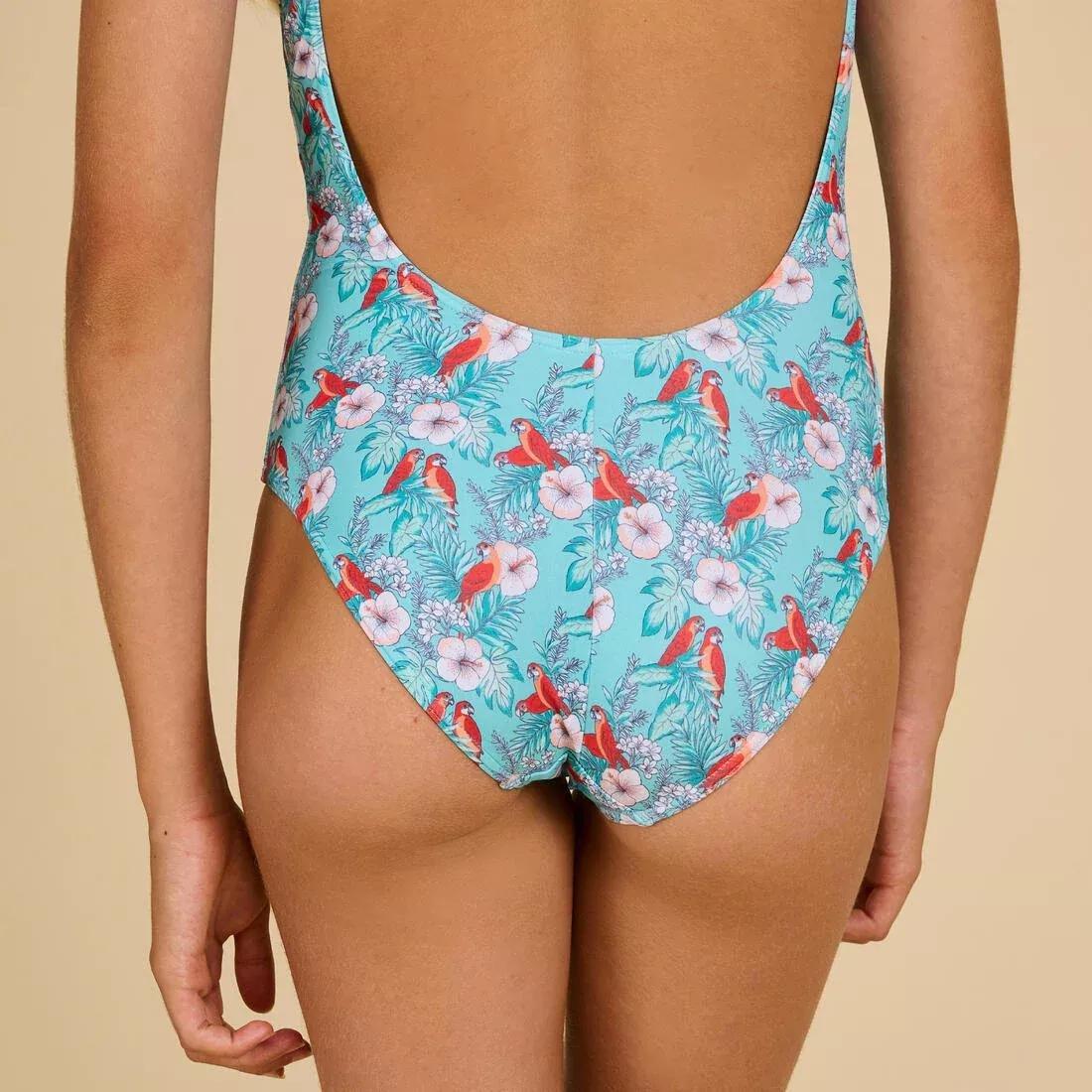 Kids Girls One-Piece Swimsuit - 100, Pink, No Color, large image number 5