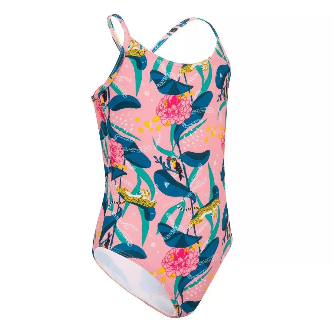 Kids Girls One-Piece Swimsuit - 100, Pink, No Color, large image number 14
