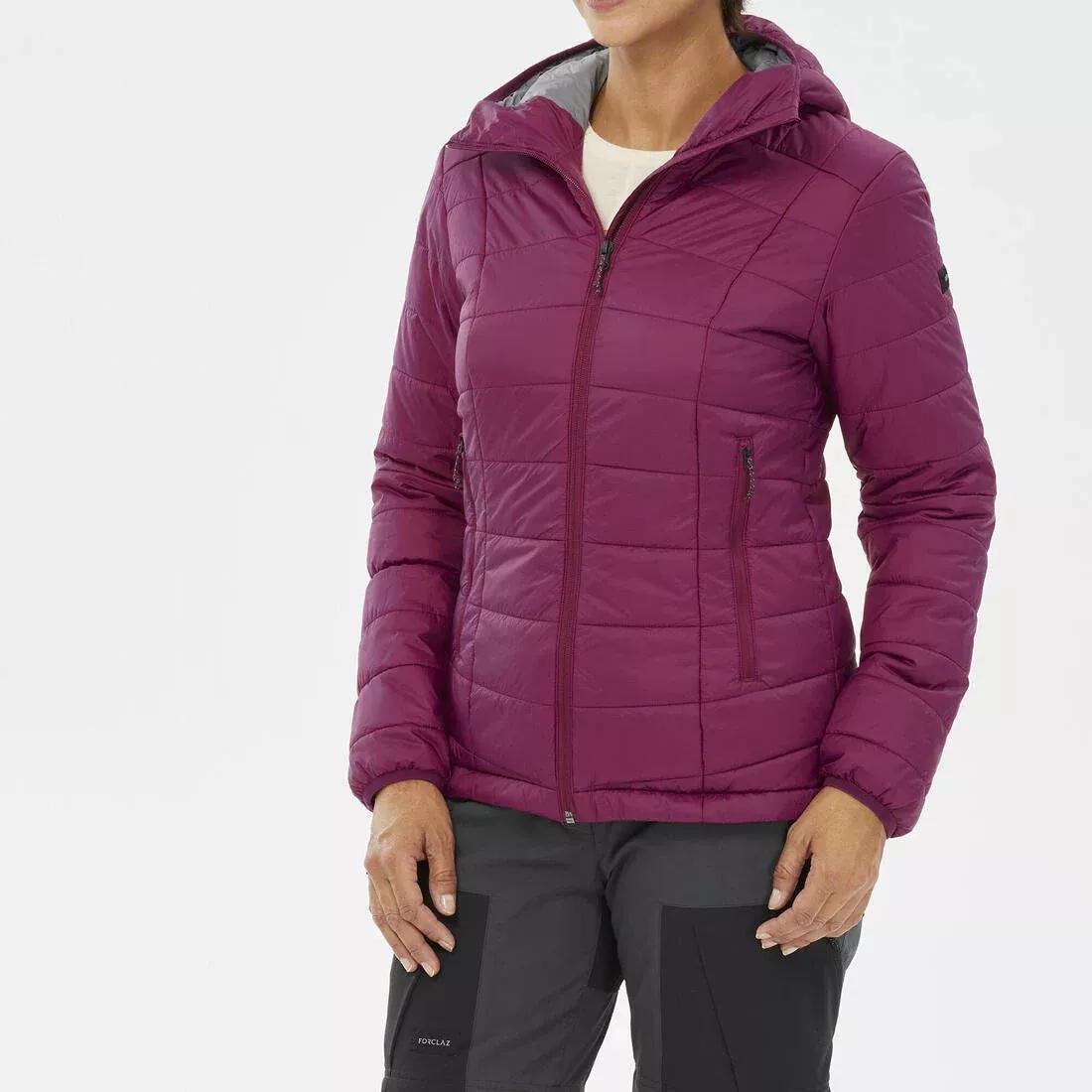 CHERRY PURPLE Women's Mountain Trekking Padded Jacket with Hood - MT100 -5آ°C, No Color, large image number 3