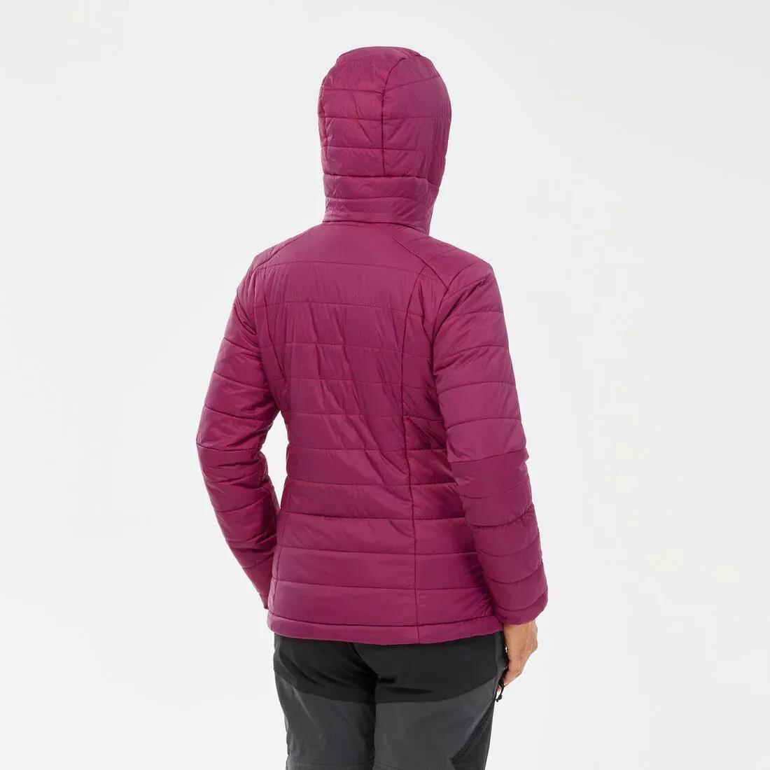 CHERRY PURPLE Women's Mountain Trekking Padded Jacket with Hood - MT100 -5آ°C, No Color, large image number 4
