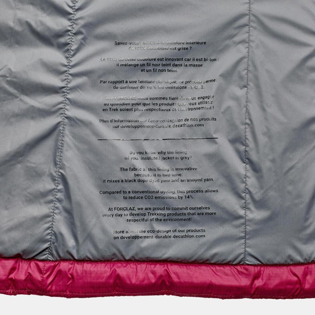 CHERRY PURPLE Women's Mountain Trekking Padded Jacket with Hood - MT100 -5آ°C, No Color, large image number 6