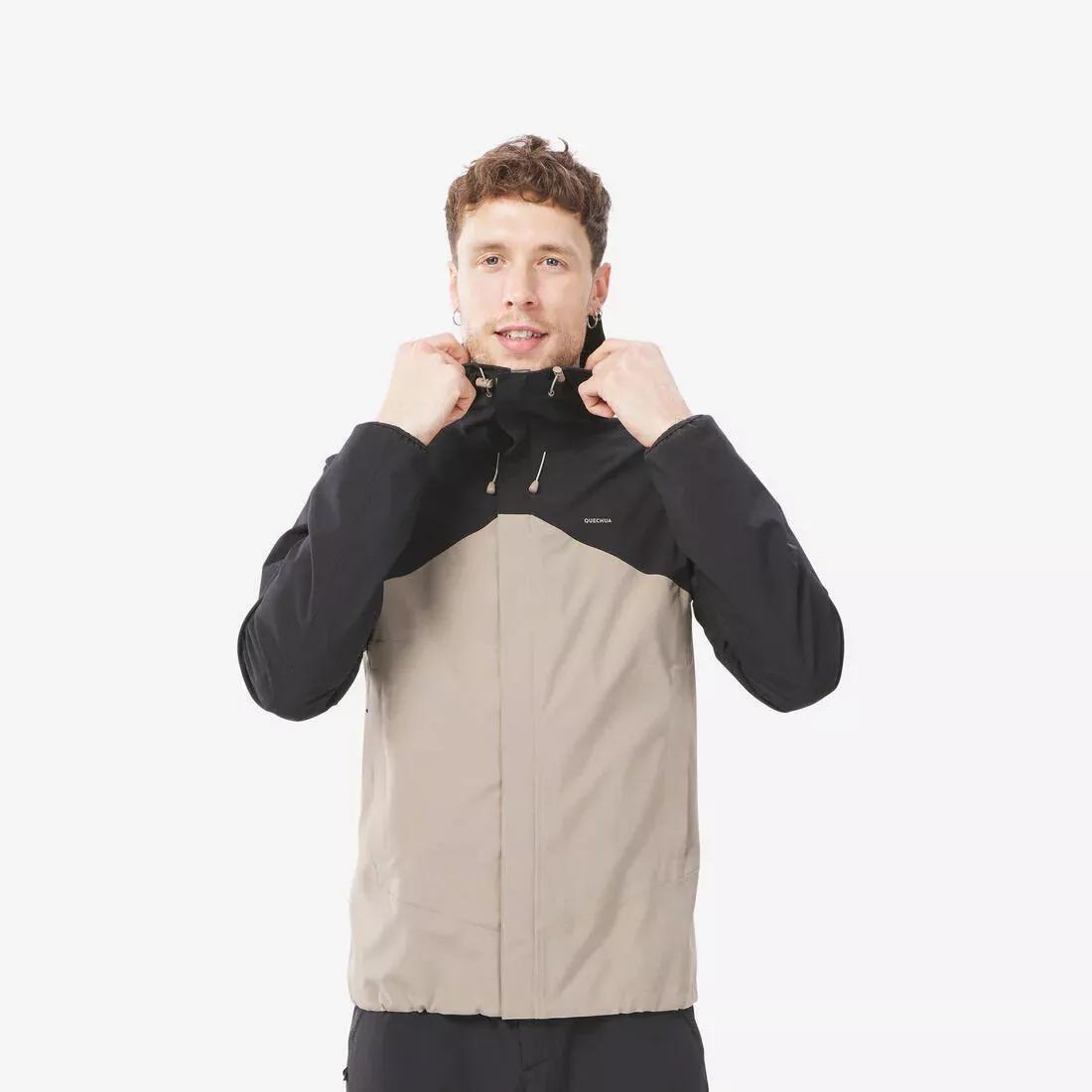 Men Hiking Lightweight Waterproof Jacket - Mh150, Black, , large image number 0