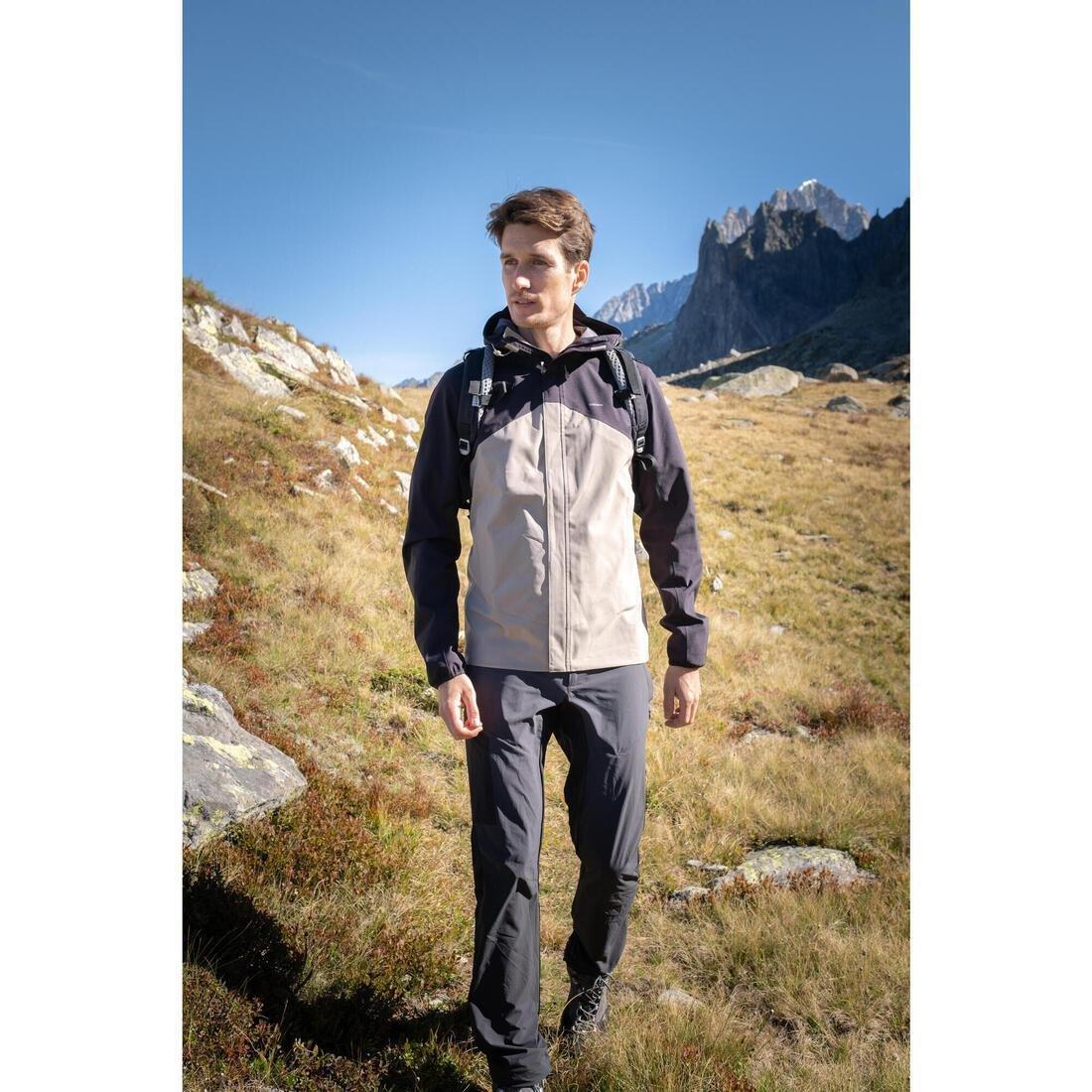 Men Hiking Lightweight Waterproof Jacket - Mh150, Black, , large image number 2