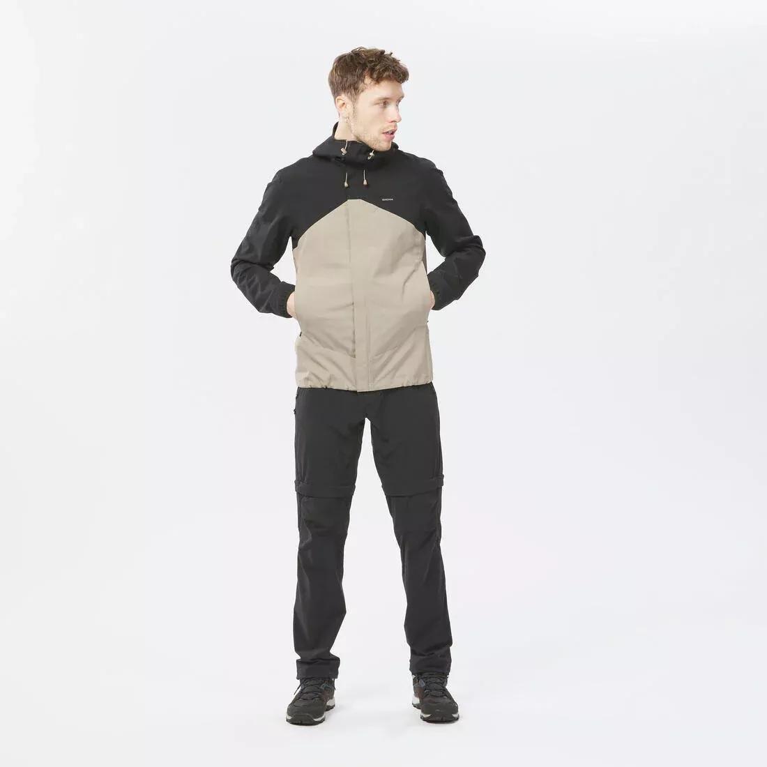 Men Hiking Lightweight Waterproof Jacket - Mh150, Black, , large image number 3
