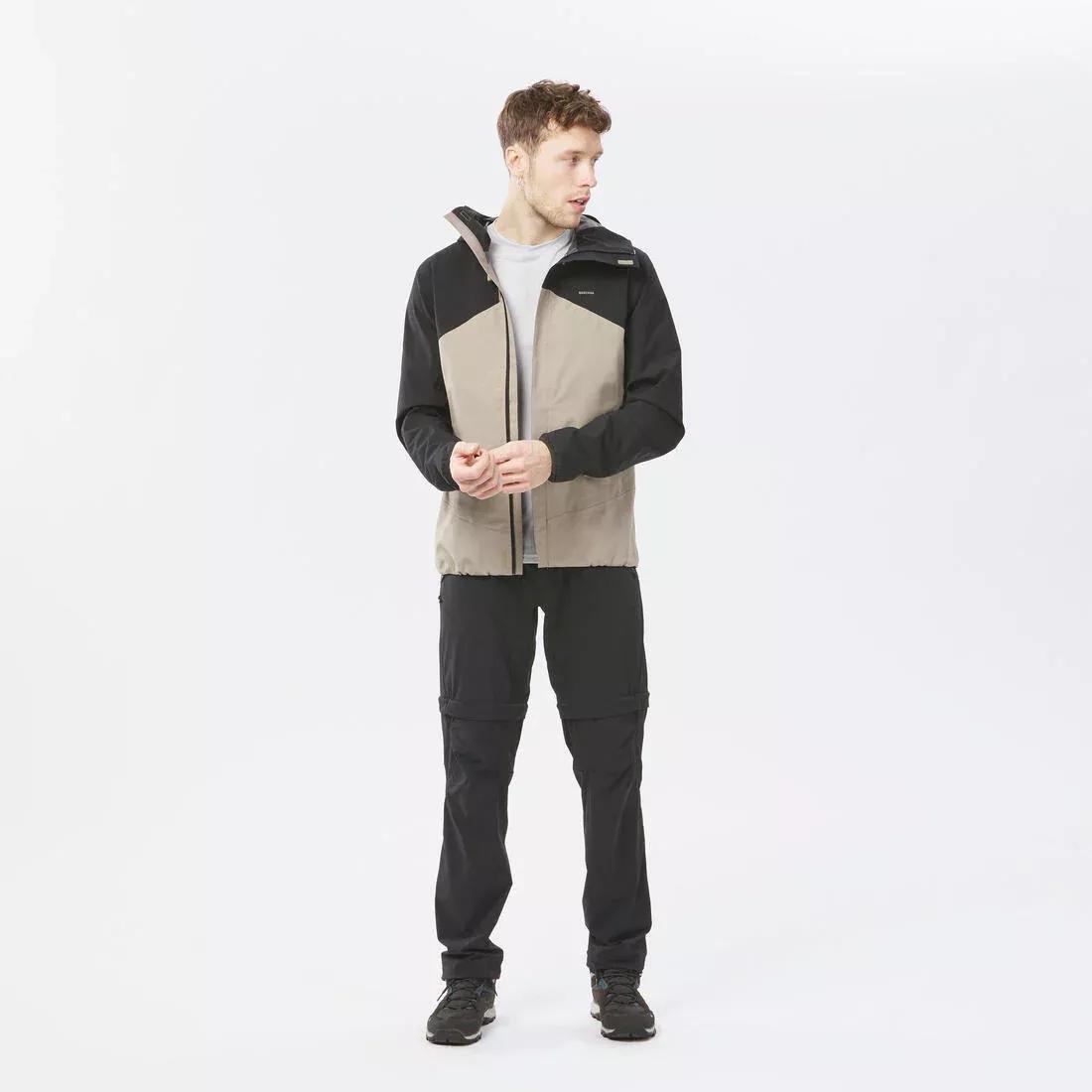 Men Hiking Lightweight Waterproof Jacket - Mh150, Black, , large image number 4