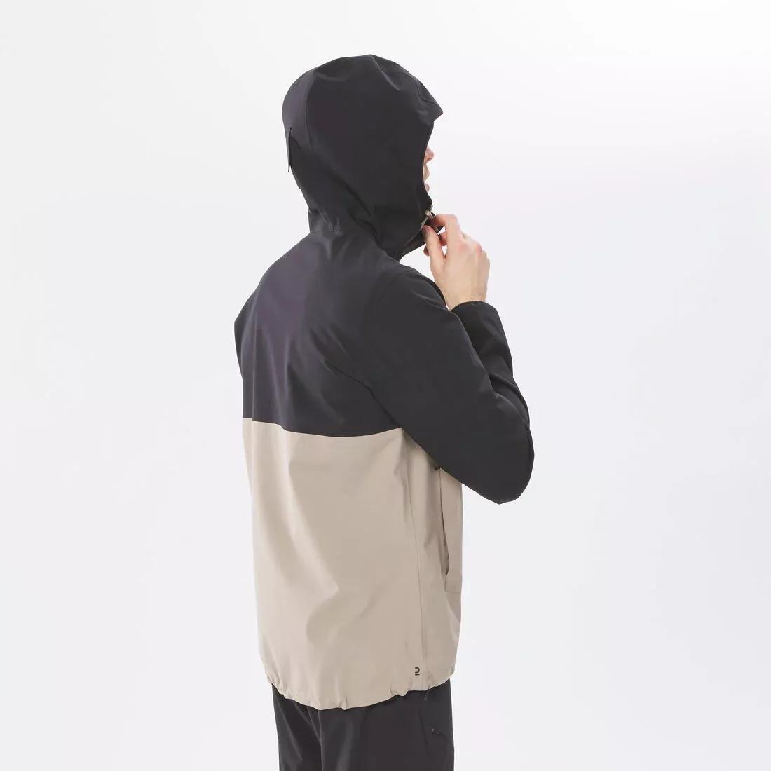 Men Hiking Lightweight Waterproof Jacket - Mh150, Black, , large image number 7