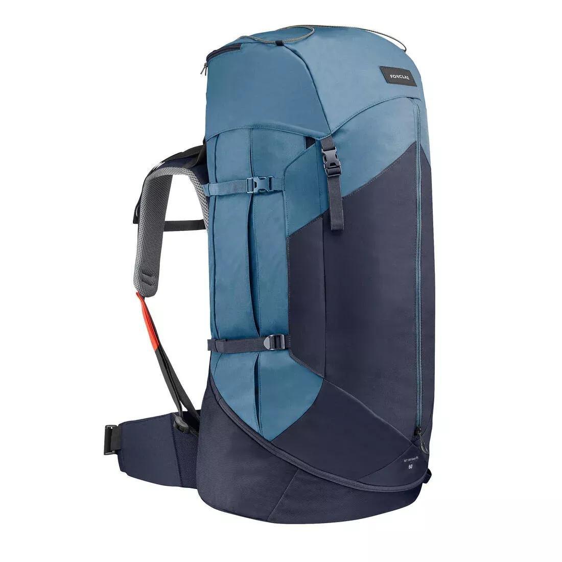 Womens Trekking Backpack - 60 L Mt100 Easyfit, Grey, No Color, large image number 0