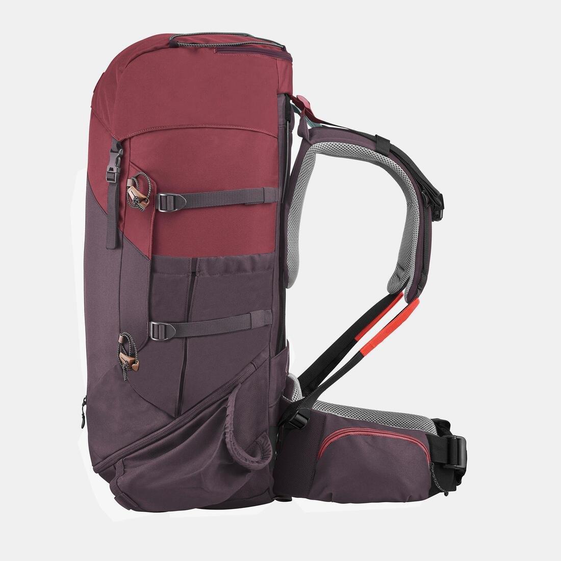 Women Trekking 50 L Backpack - Mt100 Easyfit, Red, No Color, large image number 5