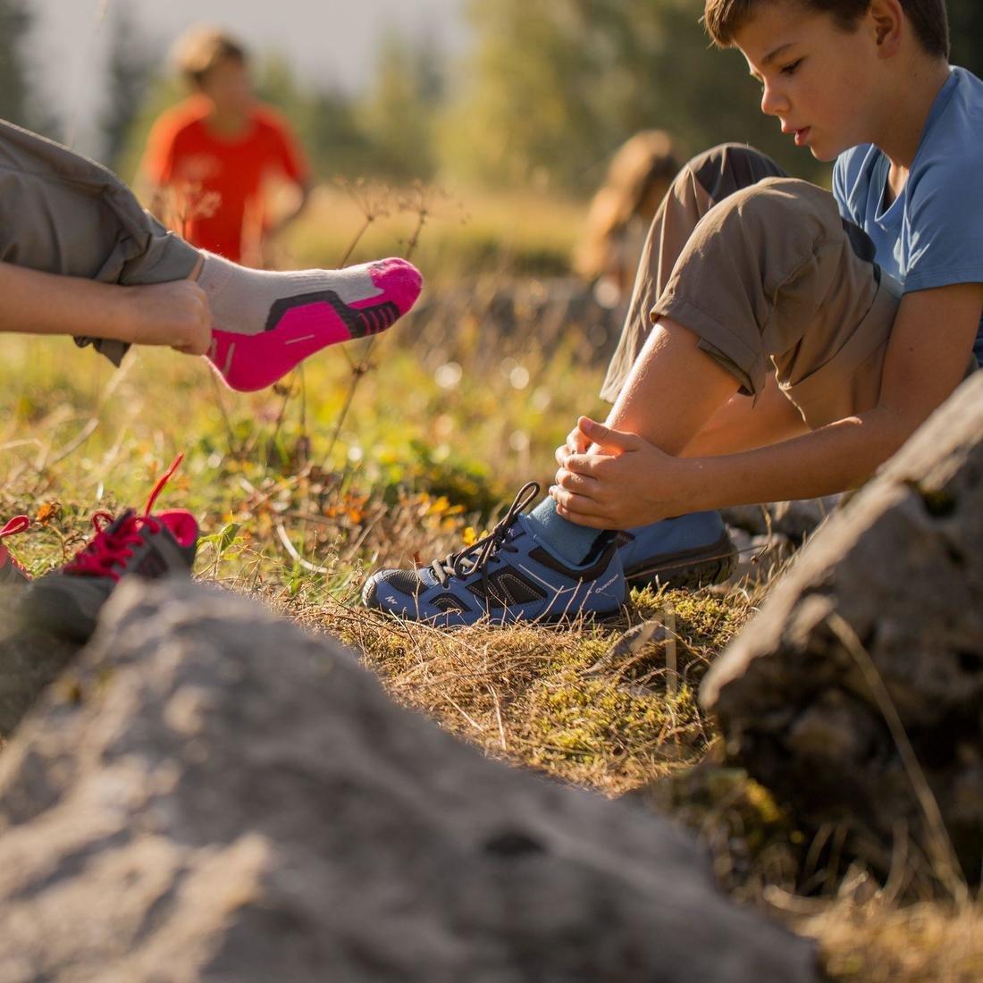Kids Unisex Mountain Walking Socks - Set Of 2 - Mid Height Crossocks, Navy, No Color, large image number 12