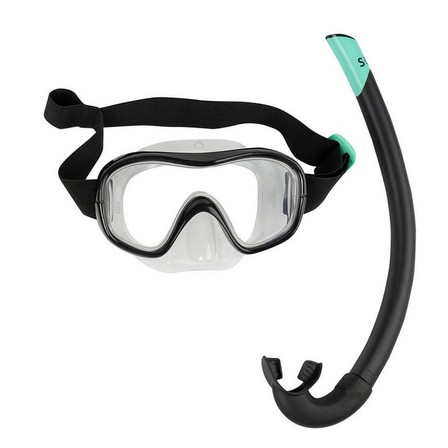 SUBEA - Adult Snorkelling Diving Kit Subea Snorkel Mask - 100, Black