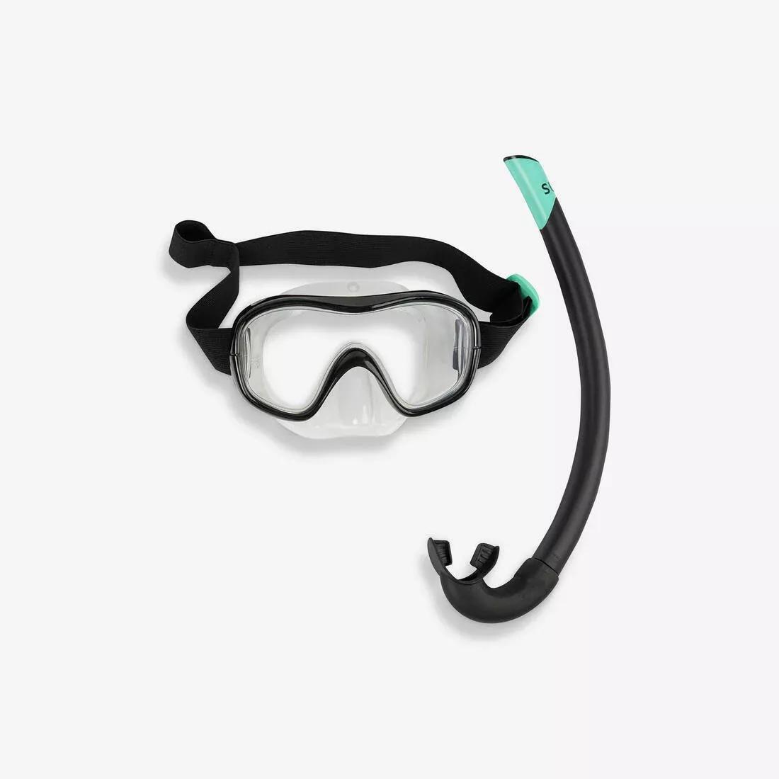 SUBEA - Adult Snorkelling Diving Kit Subea Snorkel Mask - 100, Black