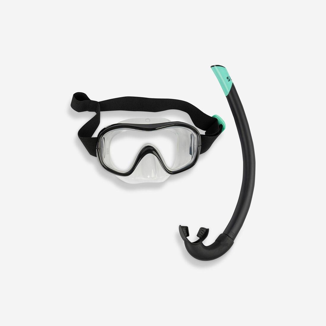 Adult Snorkelling Diving Kit Subea Snorkel Mask - 100, Black, , large image number 9