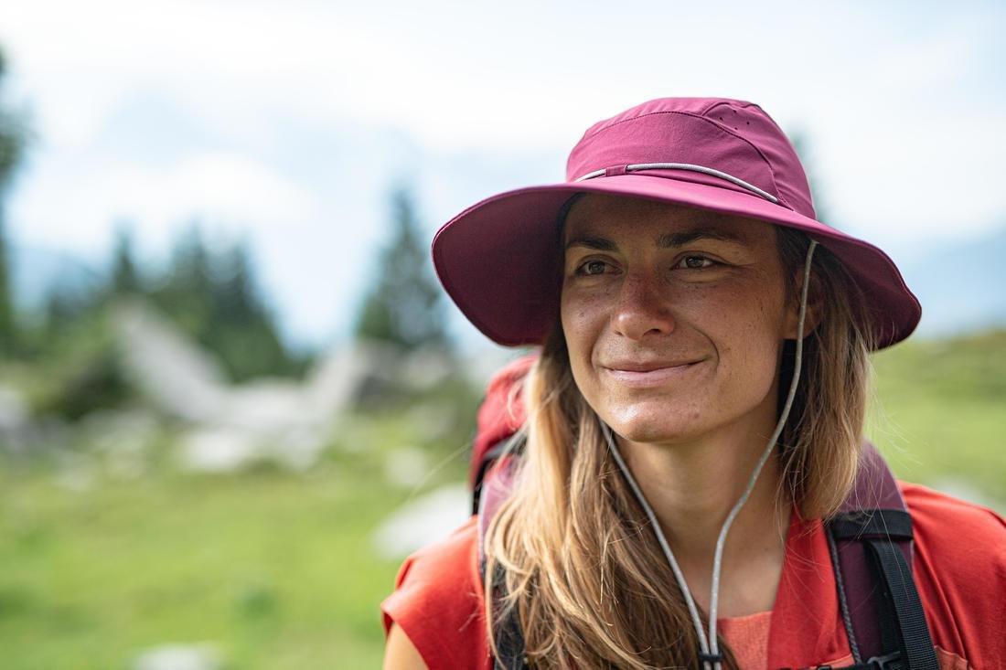Women Anti-Uv Trekking Cap - Mt500, Green, , large image number 2
