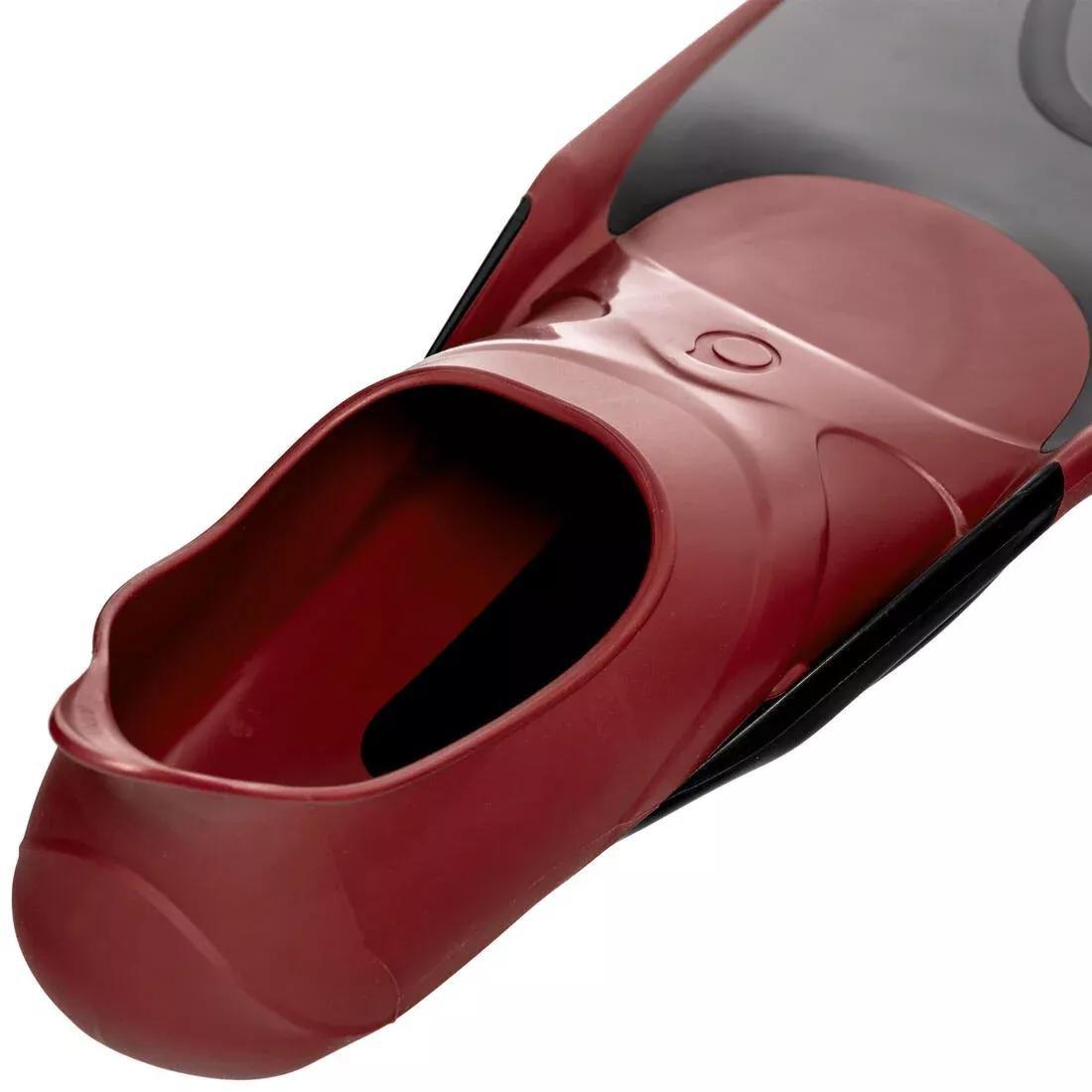 520 Adult Snorkelling Fins, Red, No Color, medium