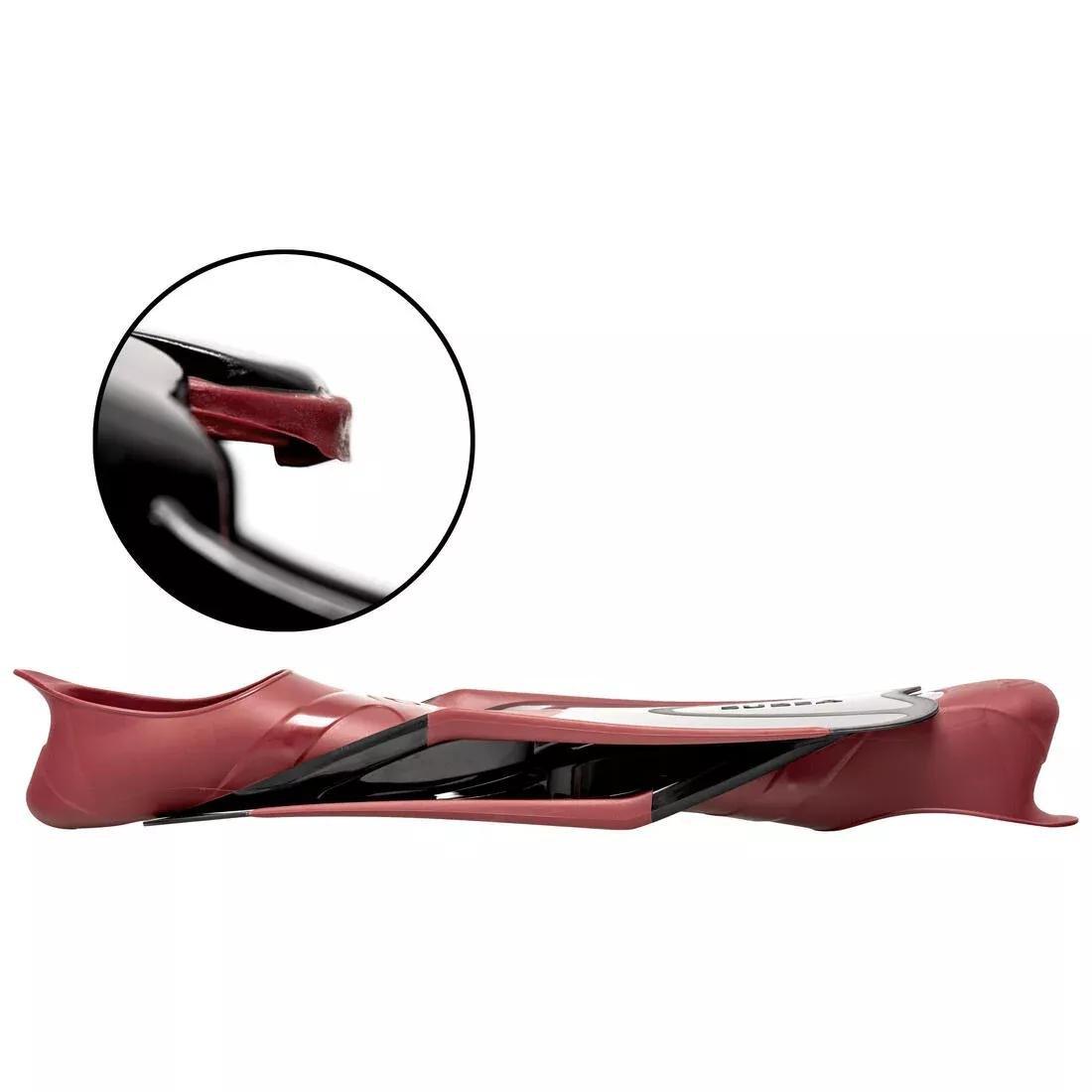 520 Adult Snorkelling Fins, Red, No Color, medium