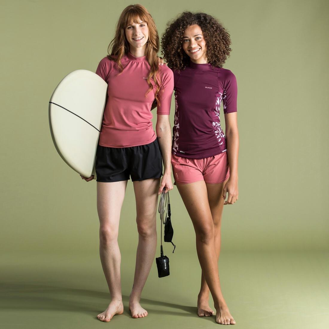 Womens Short Sleeve Uv Protection Surfing Top T-Shirt, Pink, No Color, large image number 14