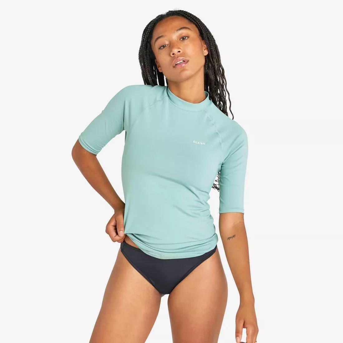 Women Short Sleeve Uv Protection Surfing Top T-Shirt, Blue, , large image number 0
