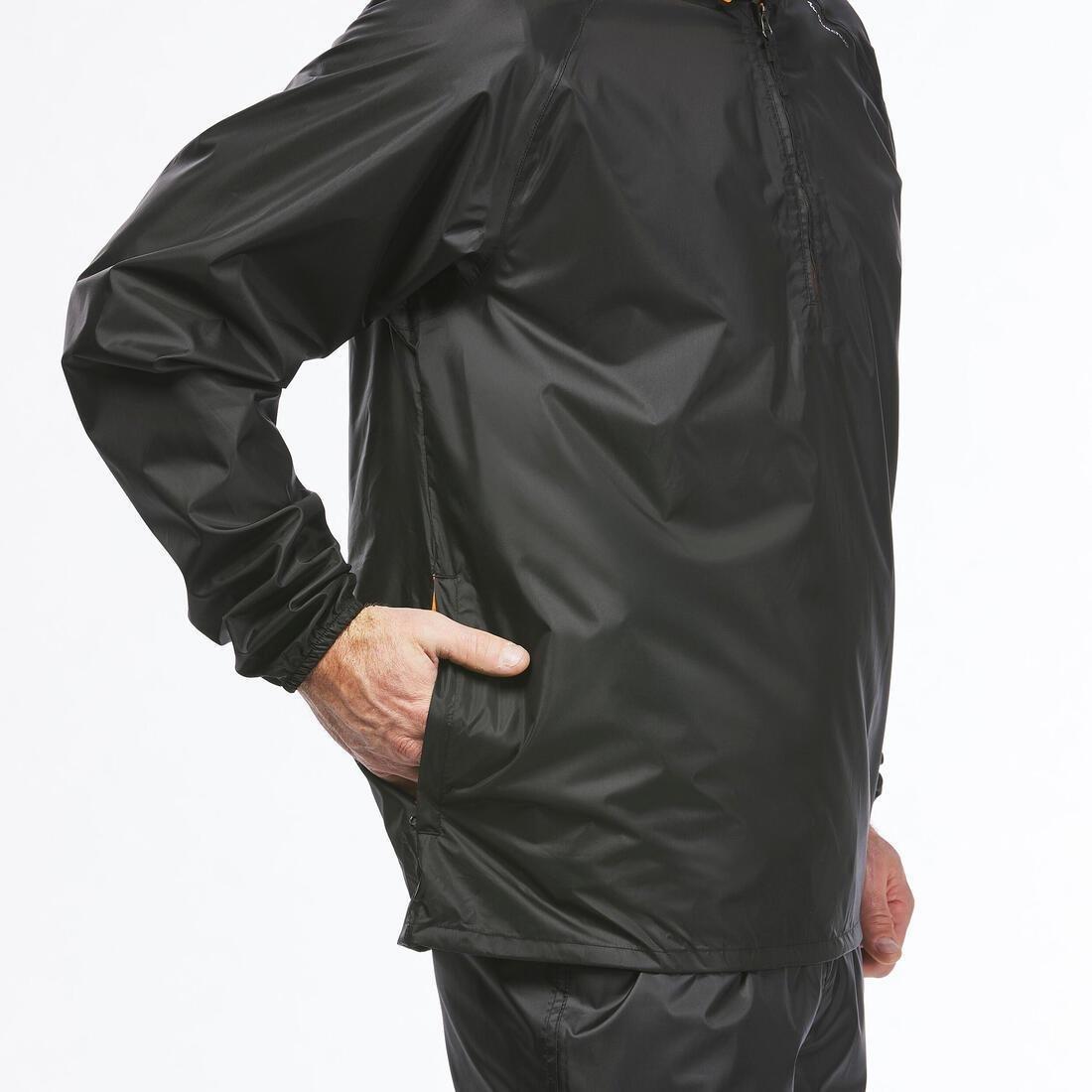 Men Windproof And Water-Repellent Hiking Jacket - Raincut 1/2 Zip, Brick Red, No Color, large image number 11