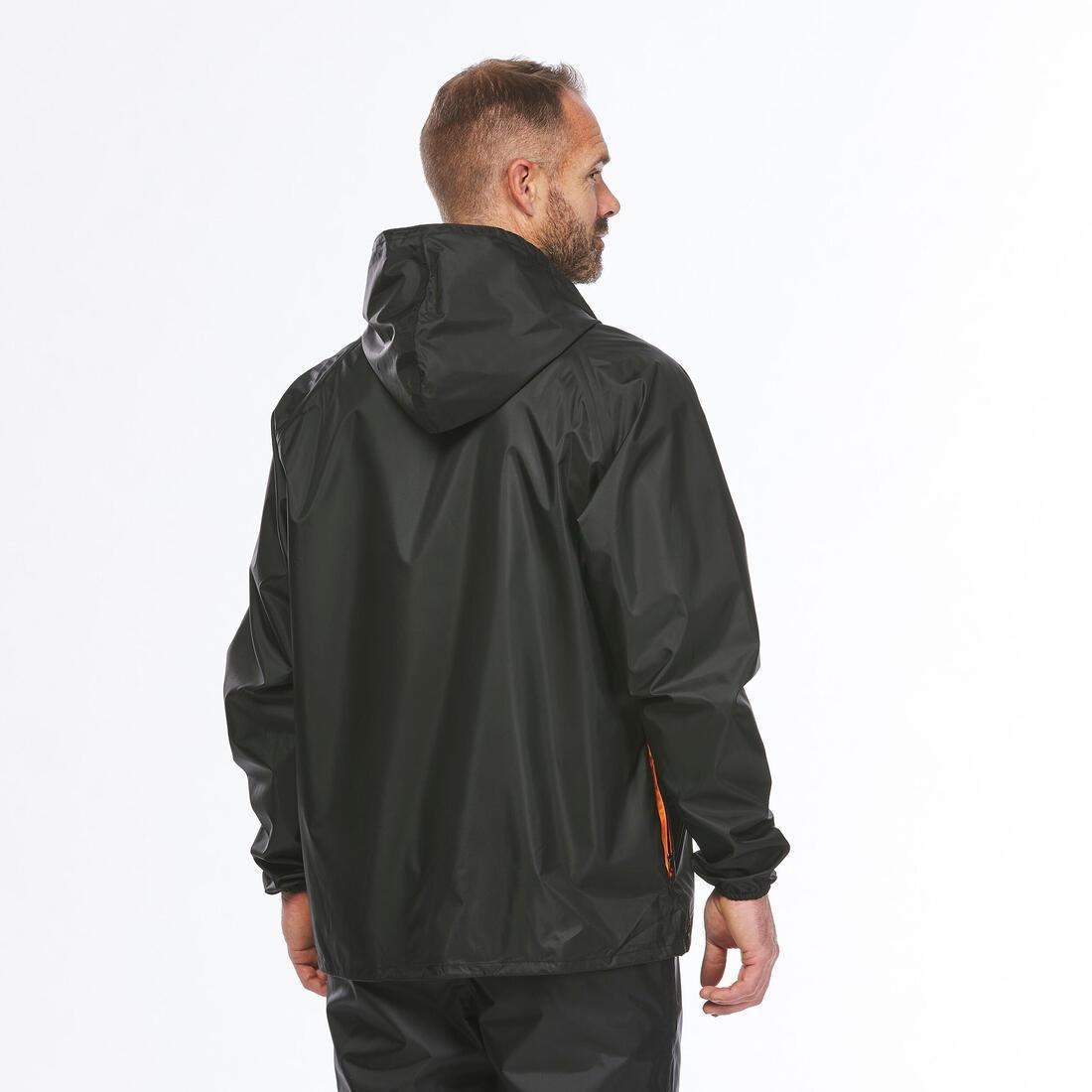 Men Windproof And Water-Repellent Hiking Jacket - Raincut 1/2 Zip, Brick Red, No Color, large image number 12