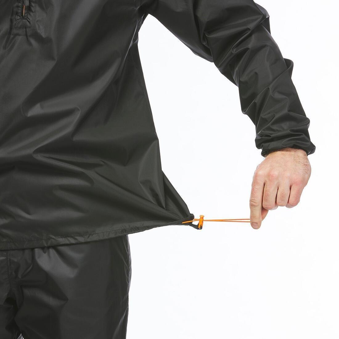 Men Windproof And Water-Repellent Hiking Jacket - Raincut 1/2 Zip, Brick Red, No Color, large image number 13