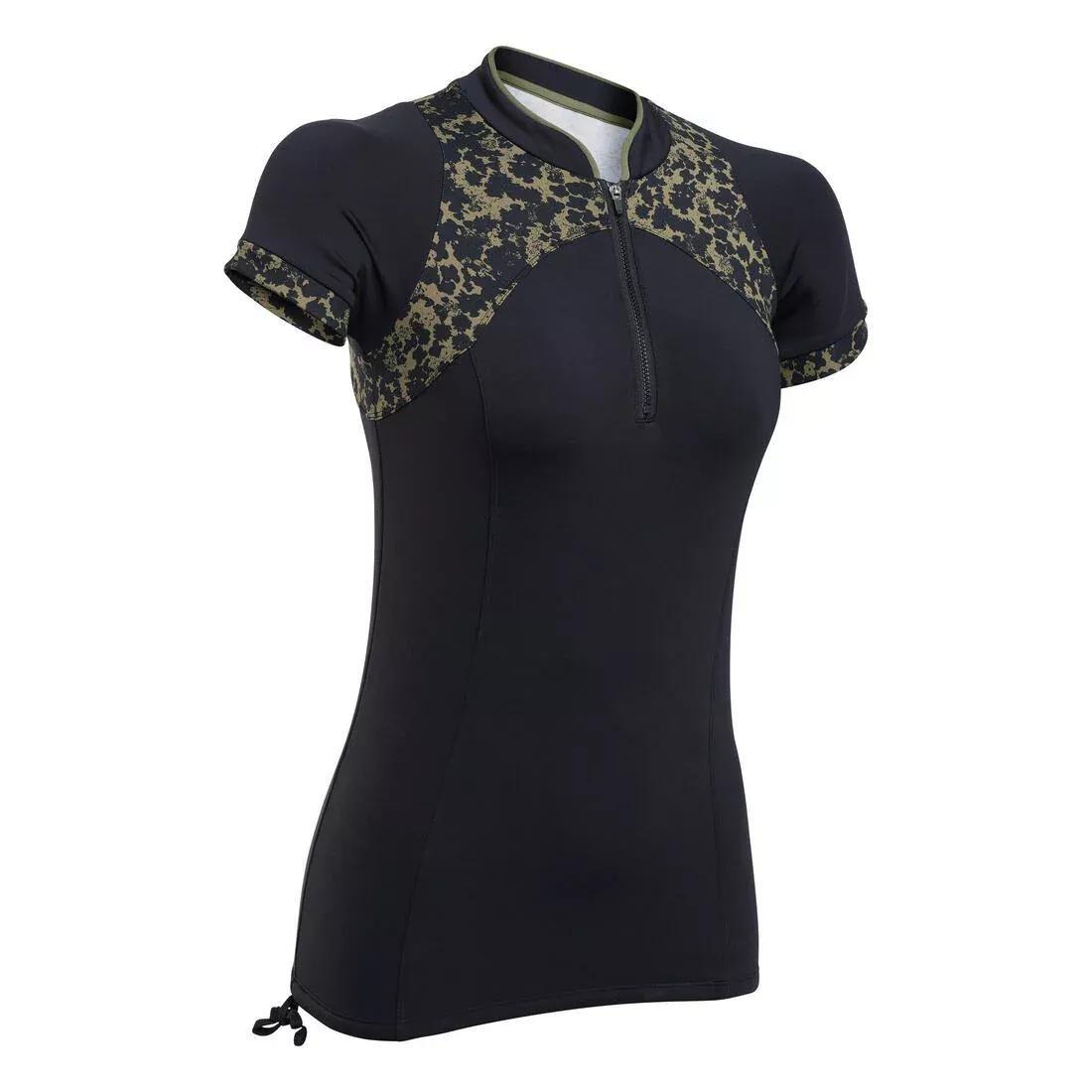 BLACK W Aquafit-Aquabiking or Seawater Walking Short-Sleeved T-shirt Zia Black Bul Gre, , large image number 13