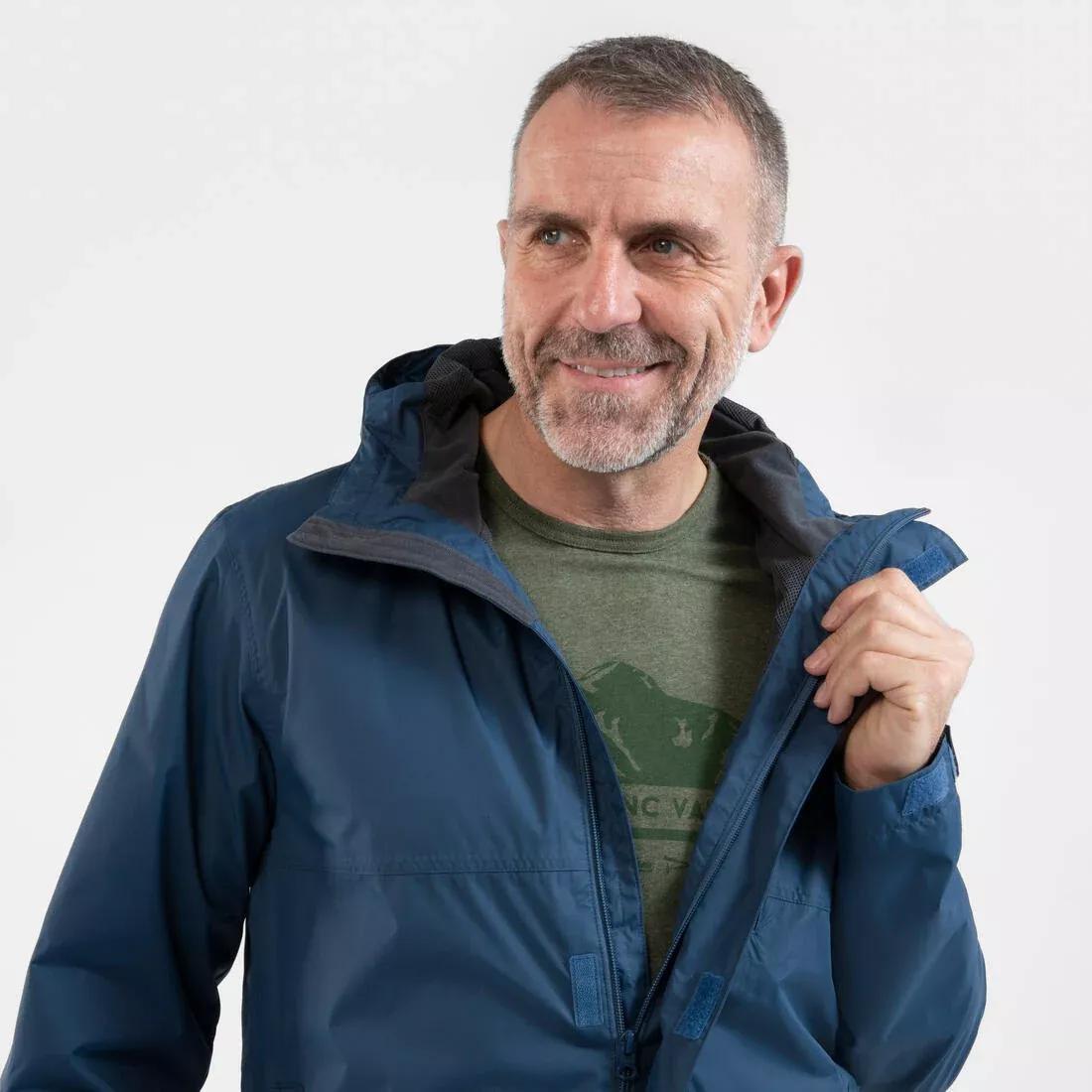 Men Waterproof Hiking Jacket - Nh500 Imper, Black, , large image number 4