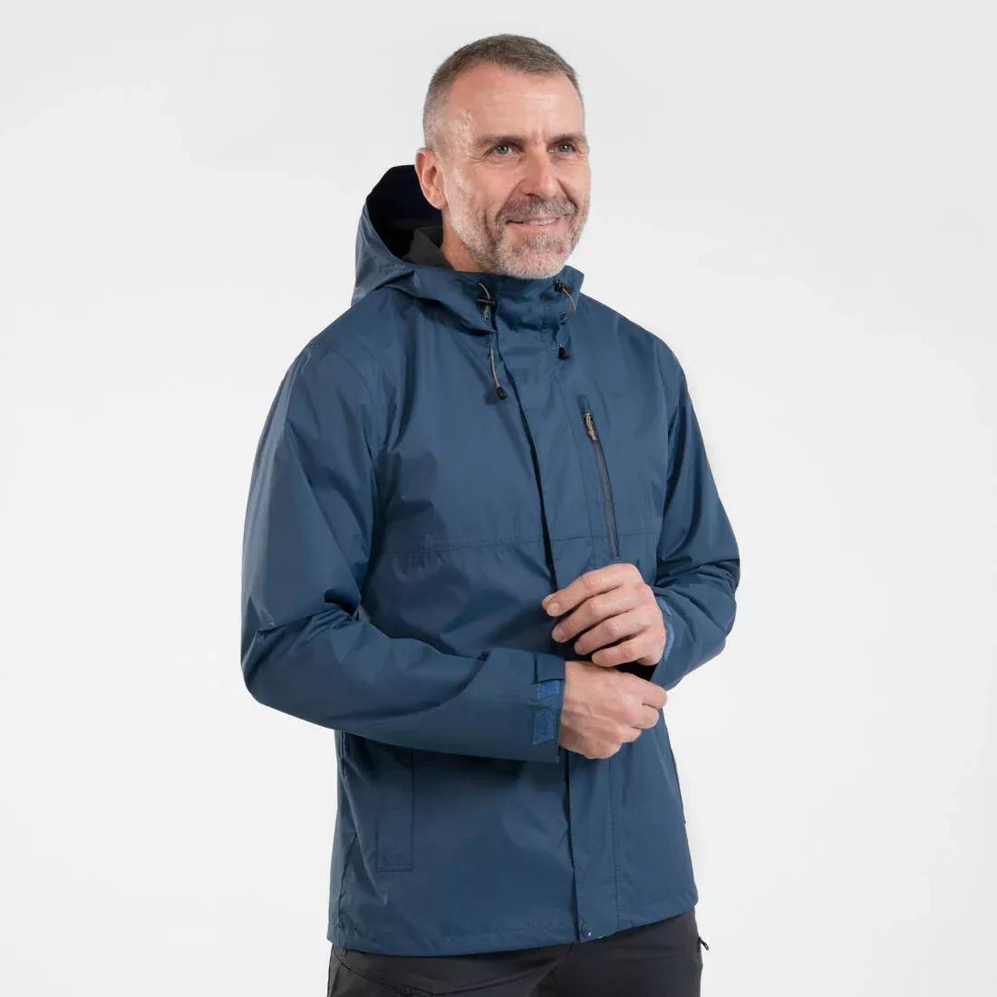 Men Waterproof Hiking Jacket - Nh500 Imper, Black, , large image number 7