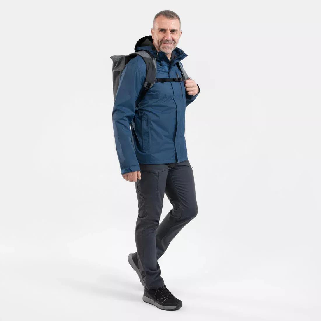 Men Waterproof Hiking Jacket - Nh500 Imper, Black, , large image number 8