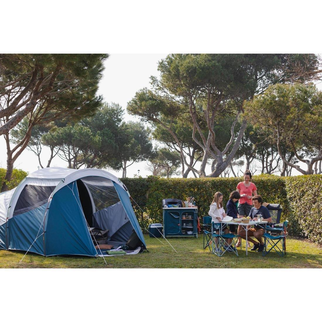 Camping Tent With Poles Arpenaz 4.1 - 4 Persons 1 Bedroom, No Color, large image number 9