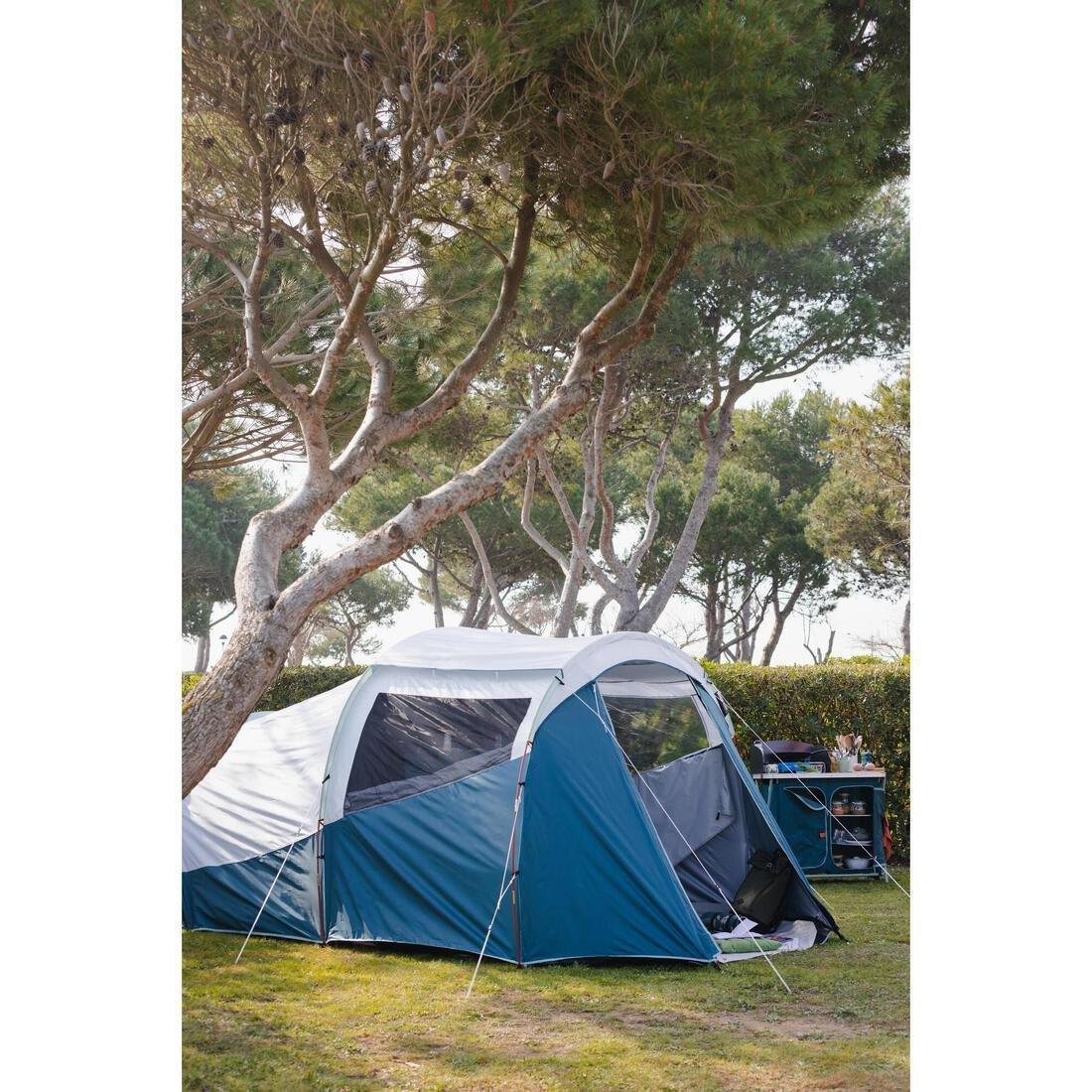 Camping Tent With Poles Arpenaz 4.1 - 4 Persons 1 Bedroom, No Color, large image number 10