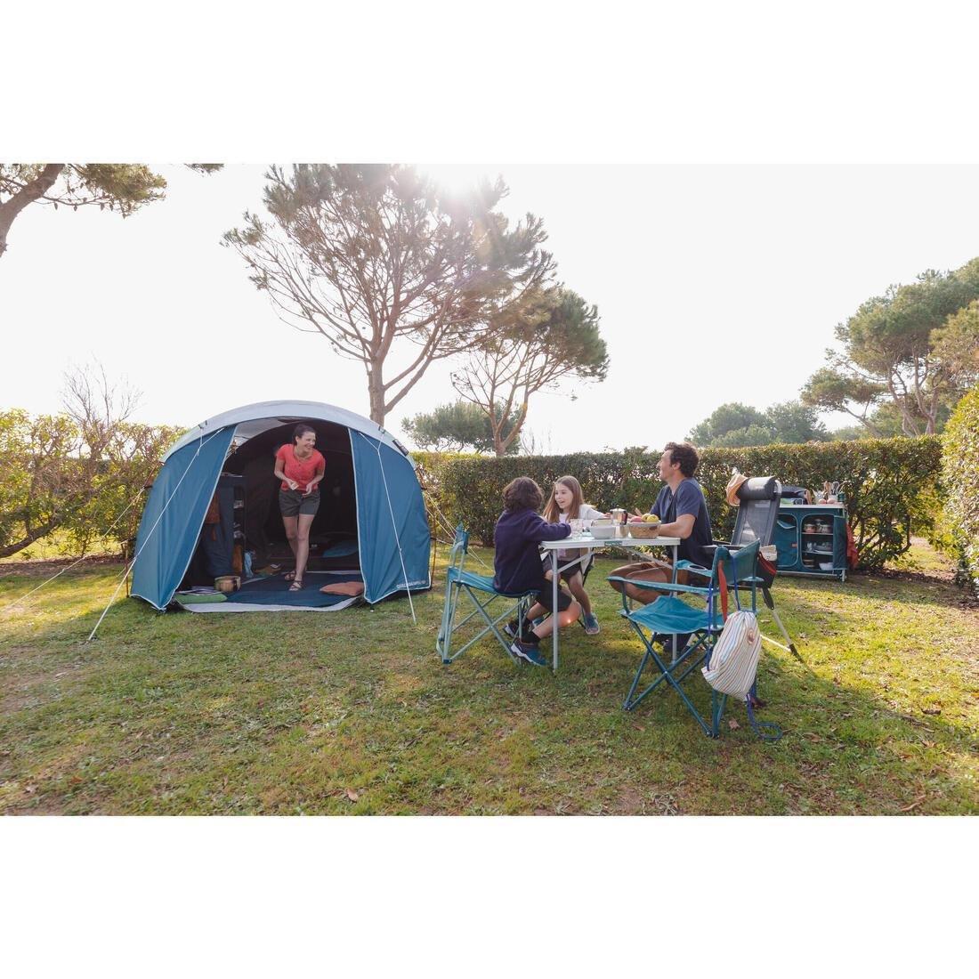 Camping Tent With Poles Arpenaz 4.1 - 4 Persons 1 Bedroom, No Color, large image number 12