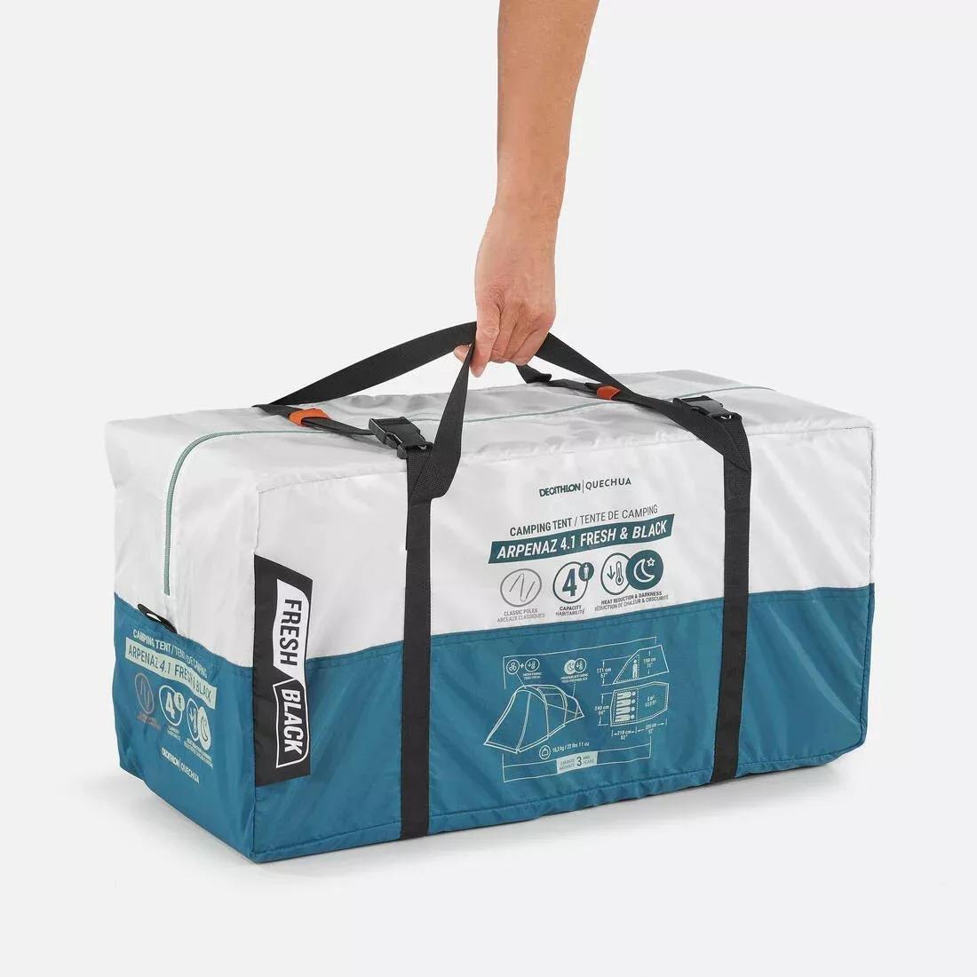 Camping Tent With Poles Arpenaz 4.1 - 4 Persons 1 Bedroom, No Color, medium