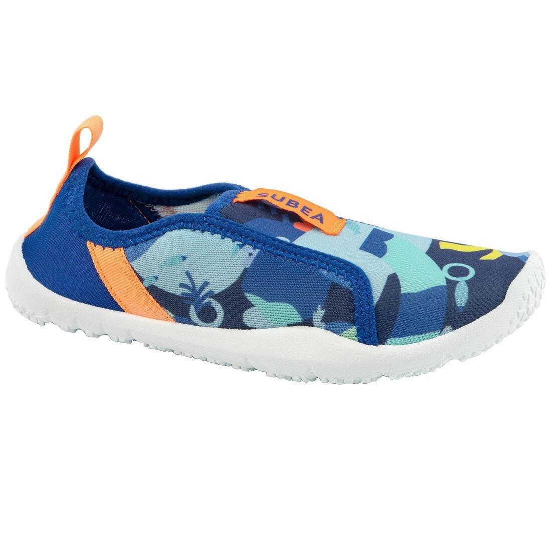 Kids Unisex Elasticated Aquashoes - 120 Beach Party, Blue, No Color, large image number 1