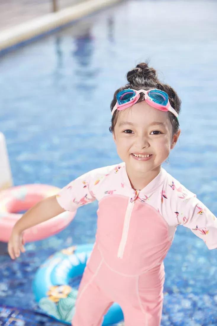 Kids Clear Lenses Swimming Goggles - Xbase 100, Pink, No Color, large image number 4