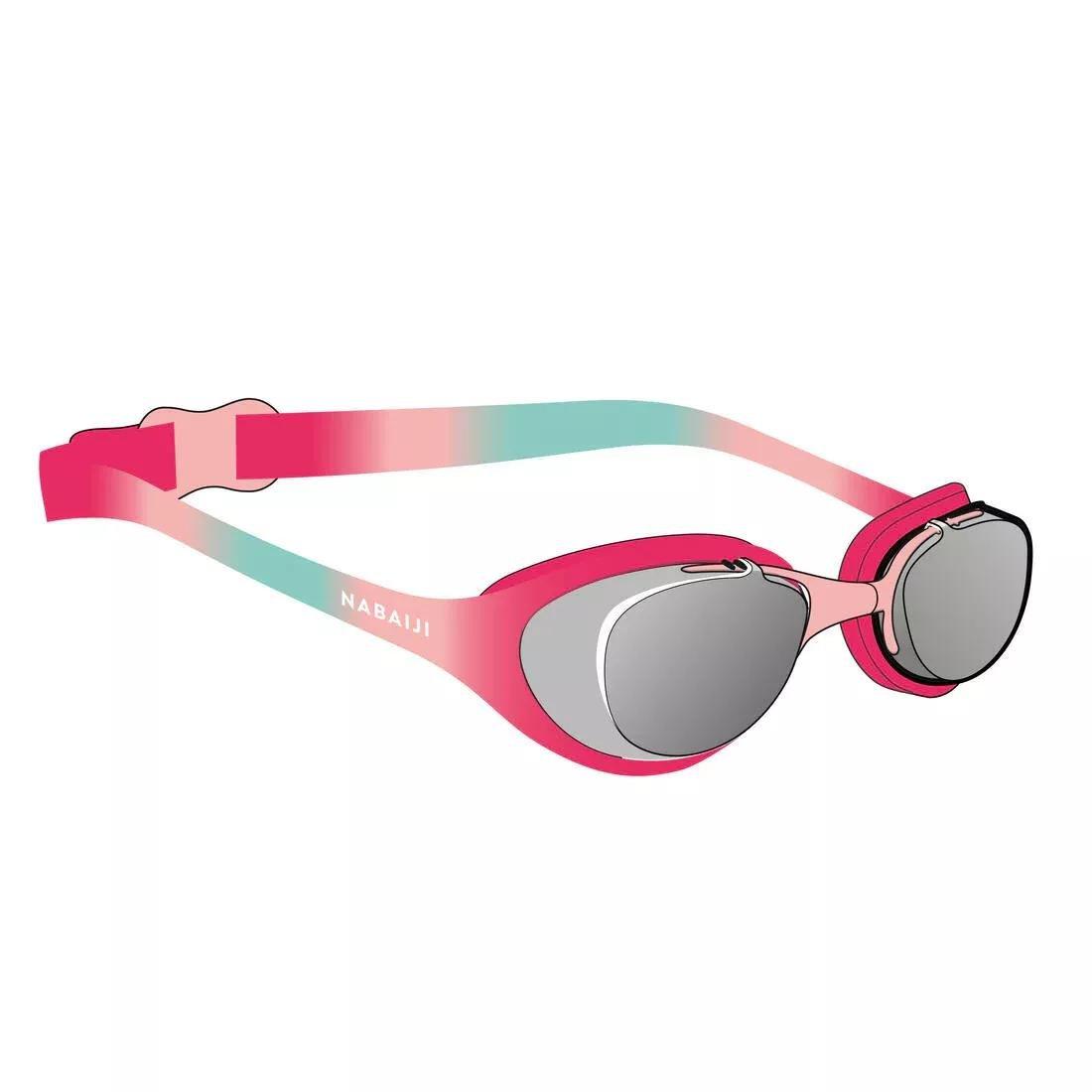 Kids Clear Lenses Swimming Goggles - Xbase 100, Pink, No Color, large image number 12